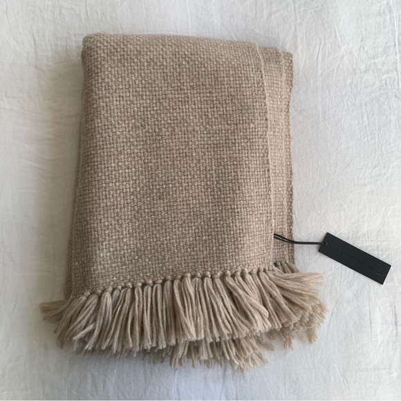 NWT Jenni Kayne Alpaca Wool Basketweave Throw Blanket 50 x 70” Oatmeal - Picture 1 of 7